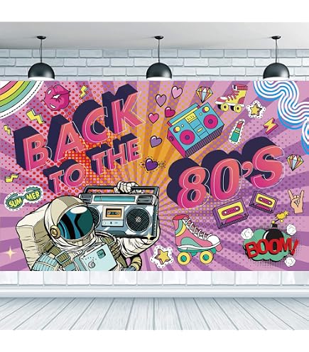 Bannière Décoration 80's Party - 74x220 Cm, Motif Léopard, Pour Anniversaire, Disco, Carnaval