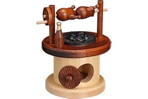 ‎DWU Drechselwerkstatt Uhlig DWU Handgefertigter Räuchergrill Traditionelles Räuchermännchen aus dem Erzgebirge Weihnachtsdeko 23 cm Drehgrill