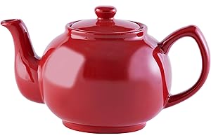 Price & Kensington Englische Teekanne für 6 Tassen, aus hochwertigem Steingut, Teekännchen mit Glanzglasur, rot, mikrowellen- und spülmaschinenfest, Vintage Teebereiter