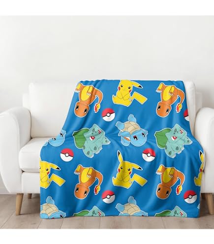 Couverture Polaire Pokémon 130x170 Cm - Douce Et Certifiée Öko-Tex