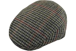 Faith & Sarah Kids Berretto piatto per ragazzi o ragazze Tweed, a spina di pesce o Tartan Peak Cappelli per neonati e bambini 2-12 anni