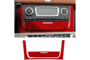 ‎KUNGKIC KUNGKIC Kohlefaser Auto Zentrales Bedienfeld Luftauslass Aufkleber Dekorative Innenbereich Compatible with Mercedes Benz Smart 451 Fortwo 2011-2015 Zubehör Aufbewahrungsbox Panel (Rot)