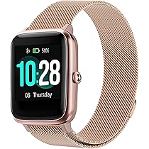 Magnetisch Armband 19mm Für ID205L Smartwatch - Edelstahl Mesh Band Ohne Schnalle - Kompatibel Mit YAMAY, Willful