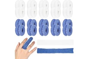 NUANCHU 20 Paquets Bandages Tubulaires pour Premiers Secours Bandage Tubulaire de Doigt Enroulé Pansement Tubulaires pour Doigts Bandage de Doigts en Blanc Bleu pour Entorses 15 x 600mm