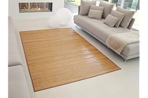 TEJIDOS EL MUNDO Alfombra BAMBÚ Antideslizante, Alta Resistencia, para Interior y Exterior. - 170x240 cm., Marron