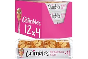 MRS CRIMBLES Mrs Crimble’s 12 Bakewell Slices, Gluten Free, Premium Quality Cake Bars, Ready to Eat, Certified Free From Gluten, Wheat Free & Vegetarian Friendly (Pack of 3, Total 12 Slices)