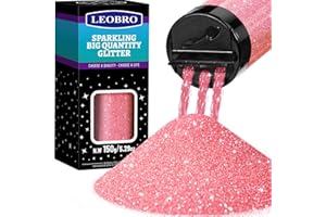 LEOBRO Paillettes extra fines en résine pour loisirs créatifs, loisirs créatifs, gobelets, peinture, art, rose, 150 g
