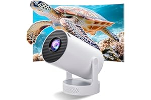 BUBA TOYS Smart Mini Projector – 1080P Full HD with 4K Support, 20000 Lumens, Android 11, WiFi 6, Bluetooth 5.0, HiFi Speaker, Auto Keystone, 180° Rotation Projector for Bedroom & Home Cinema