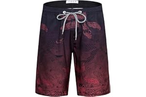 APTRO Costumi Pantaloncini da Bagno Uomo Mare Surf Piscina Stampa Hawaiana Estiva Grande Asciugatura Rapida con Fodera in Rete