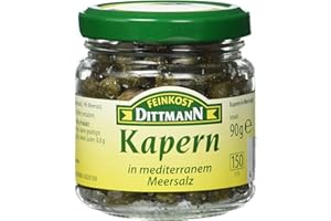 Feinkost Dittmann Kapern in Meersalz Glas, 6er Pack (6 x 90 g)