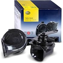 HELLA Klaxon Trompette TE26 - 12V 110dB - Double Tonalité Aiguë/Grave - Pour Voiture