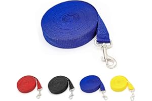 5RIDGE Guinzaglio da addestramento per cani di taglia grande, media e piccola, 5 m, con filo extra lungo, in nylon per cani di taglia grande, campeggio o cortile, colore blu