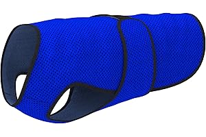 DOGZSTUFF Kühlweste für Hunde, leichte Jacke mit verdunstender Kühl-Mikrofaser-Technologie, UV-Schutz-Shirt für Strand, Größen für kleine, mittelgroße und große Hunde (M, Dunkelblau)