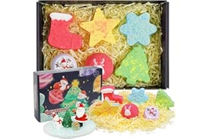 Bombe da Bagno Natalizie di Venares, 6 pezzi Set Regalo per Bombe da Bagno Fizzers da Bagno, Regali di Natale per Bambini e Bambine, Biologiche, Idratanti, Vegan Friendly e Cruelty Free
