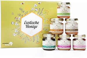 ‎RÜDIGER FELDT Rüdiger Feldt Honig "Exotische Honige" Honig Geschenk-Set, Avocado, Quillaya, Tropenblüten, Urwald, Yukatan, Kaffeeblüten, 6x50g
