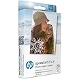 HP 1AH01A Sprocket 2x3" Premium Zink Sticky Back Photo Paper (20 Sheets) Compatible with Sprocket Photo Printers