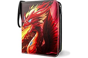 MR HOHIYO Sammelalbum für Pokemon Karten Glurak,400 Karten Sammelkarten Album,Hochwertiges Wasserdicht PU Leder Card,8 Taschen 50 Seiten Sammelmappe karten Ordner,Weihnachtsgeschenke für Jungen