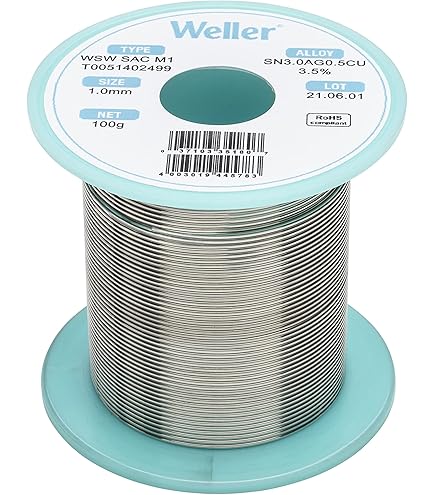 MG Chemicals 4900 SAC305, 96,3% tin, 0,7% koper en 3% zilver, GEEN schoon en LOODVRIJ soldeerdraad, 0,81 mm/0,032 dia. 18 gram zakverpakking (2 stuks