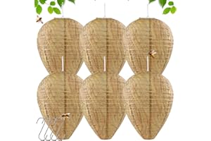 ZTBFHLZQ 6 Piezas Nido de Avispas,Anti Avispas Exterior,Colgar Nido de Avispas Falsas,Señuelo en Forma de Nido de Artificial,Trampas Avispas Exterior para casa y jardín al Aire Libre