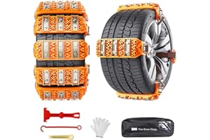 Cadenas de Nieve para Coches Ninonly 8Pcs Cadena Nieve Universal Antideslizante de Emergencia para Coche Camión SUV Adecuadas para Neumáticos Ancho 165mm-265mm para Barro, Arena, Nieve, Hielo, Subida