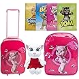 Relsy Talking Tom And Friends Ultimate Gift Set - Includes Backpack Bags, Luggage Case, 10 Inch Talkback Angela & 4 Pack of Notepads