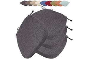 uyeoco 4 Pezzi Cuscino per Sedia da Pranzo Con Lacci, Rimovibile e Facile da Pulire con cerniera - Forma Trapezoidale - Morbido e Resistente Per Cucina, Sala da Pranzo, Ufficio(Color 1,40X38X33X3cm)