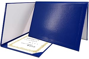 GraduationMall Okładka na dyplom uchwyt na certyfikat okładki ukończenia szkoły do papieru A4 klasyczny gładki królewski niebieski