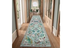 TUKDAK Runner Rug for Hallway 60×240 cm, Green Bird Washable Carpet for Kitchen with Non Slip Backing, Soft Low Pile Long Entryway Rug, Boho Animal Bedroom Floor Mat for Entrance Living Room Laundry
