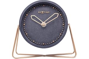 Artze Wall Art NeXtime-Table Clock – 17.5 x 15.5 x 5 cm-Polyresin-Black, 15.5 x 17.5 x 5 cm