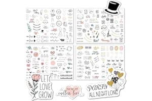 iJiZuo Sticker Hochzeit Gästebuch (230 Motive), Aufkleber für Hochzeitsgästebuch, Vintage Love Sticker für Fotoalbum mit viel Liebe, Wedding Deko mit Herz