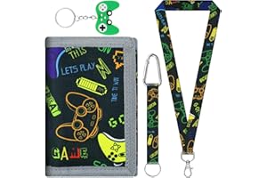 BANTI Portefeuille Fin RFID Wallet Porte-Monnaie à Trois Volets Porte Feuille Enfant Porte Monnaie de Voyage Portefeuille de Sport Zippé pour Ado Garçons Filles (Jeu)