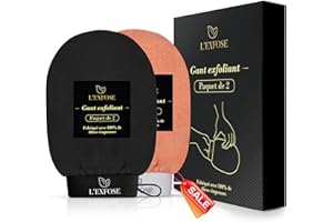 L'EXFOSE L’Exfose 2x Gant Exfoliant Corps - Gant de Crin Kessa Gommage Corps et Visage en Viscose Naturelle - Élimine les Cellules Mortes de la peau et Hydrate - Sensation de Spa Agréable Sans Savon Noir