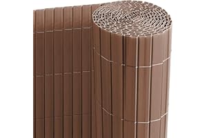 Ribelli® PVC Sichtschutzmatte mit Steg, extra stabil Sichtschutzzaun Sichtschutz Zaun Balkon Windschutz (160 x 1000 cm, braun)