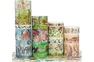 KAVI' S 17 rouleaux Forêt Washi Tape Ruban Adhésif Papier Décoratif Masking Tape pour Scrapbooking Artisanat de Bricolage