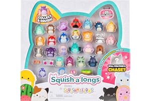 Squish-a-longs 25 Pack - Series 2 - (25) 1” Mini-Squish, 5 Accessories, 1 Ring, & 1 Collector’s Guide - 2 Chase Figures - Collect, Trade, & Play