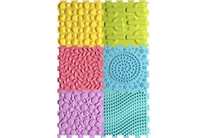 HB.YE Podłogowe maty z puzzlami do masażu, ortopedyczna mata do gry, wielokolorowa silikonowa treningowa, teksturystyczna, sensoryczna do zabawy, płytki dla dzieci i dorosłych