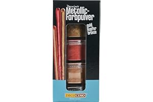 ‎DECOCINO DECOCINO Metallic-Farbpulver (3x2g) – Gold, Bronze & Kupfer - Lebensmittelfarbe-Puder – Fondant-taugliches Glitzer-Puder als Kuchen-Deko & Torten-Deko!