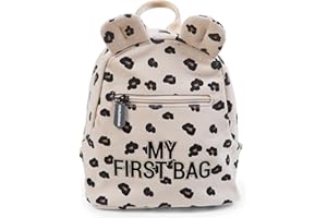 CHILDHOME, Sac À Dos Enfant Bébé, Ecole, Maternelle, Crèche, Deux Compartiments, Contenance Adaptée Lunchbag/Bouteille, Boucle De Sécurité Amovible, Déperlant, My First Bag, leopard