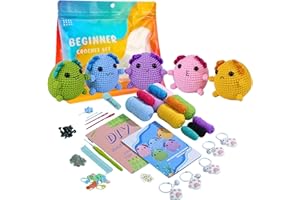 ANGAHE creating moments Crochet Kit de Manualidades para Adultos y adolescentes: Kit de crochet y Ganchillo Fácil para Crear Amigurumi - Ideal Principiantes. (5 Salamandras Crochet)