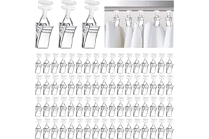 ‎SEWOKON 70pcs Clips,klemmhaken,gardinen klammern,Vorhang klammern,gardinenclips Einzelrad