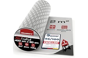 HASKYY Alubutyl Matériau d’insonorisation 2mm 2qm Auto-adhésif pour portières de Voiture - Matériau Isolant - Acoustique