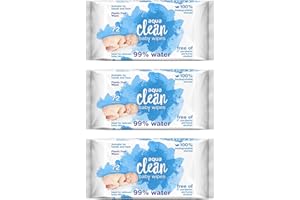 AQUA CLEAN BABY WIPES 3 Pack Aqua Clean Baby Wet Wipes (72 Wipes) 99% Water 100% Biodegradable Plastic Free
