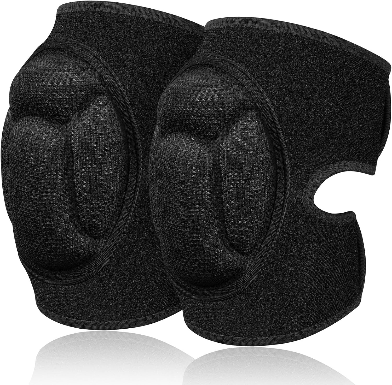 flintronic 1 Par Rodilleras Trabajo, Protección para la Rodilla, Esponja Eva De 20 Mm de Grosor, Antideslizantes para Rodilleras Voleibol Ajustables Adecuadas para Voleibol, Baile, Jardín (L,Negro)