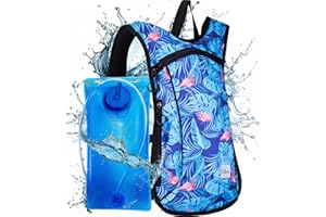 VIBE FESTIVAL GEAR Vibe Sac à Dos d'hydratation en Polyester recyclé – Poche à Eau de 2 l pour Homme et Femme, Noir/Blanc, Medium