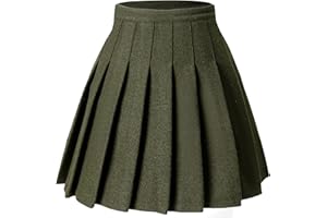 Hoerev Women Girls Versatile Plaid Pleated Skirt with Shorts for Cold Weather