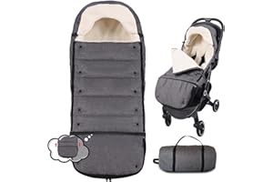 Aloskart Sacco Passeggino Invernale, Coprigambe Passeggino Universale Grande, Sacco Nanna Passeggino Impermeabile, Coprigambe Invernale, Sacco a pelo Passeggino Grande (Grigio)