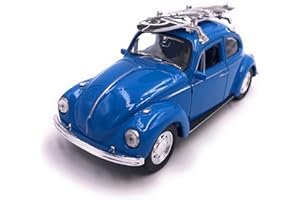 H-Customs Käfer mit Surfbrett Modellauto Auto Lizenzprodukt 1:34-1:39 Blau
