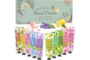 LDUMODUW Creme Main, 10 Lot Creme pour Les Mains Coffret Cadeau de Crème Mains, Mini Lotion Crème Hydratante Parfumée pour Les Mains et Les Pieds, Petit Cadeau pour Femmes, Maman, Petite Amie, Fête des Mères