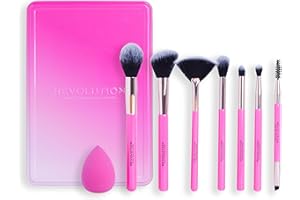 Makeup Revolution Zestaw upominkowy do edycji pędzla, 7 pędzli do oczu, zakreślacza i twarzy, 1 gąbka do mieszania, 8 produktów w zestawie