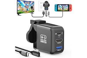 RREAKA Switch Dock for Nintendo Switch OLED, 3 in 1 Switch TV Adapter with 4K 60Hz HDMI, USB 2.0 Port, Type C 30W Charger, Portable Switch Docking Station Travel, for Samsung Dex S24, MacBook